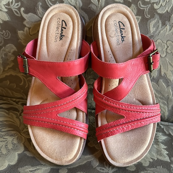 Clark’s BRYNN HOPE Coral Memory Foam sandals Women Sz 8.5 M - Picture 6 of 11